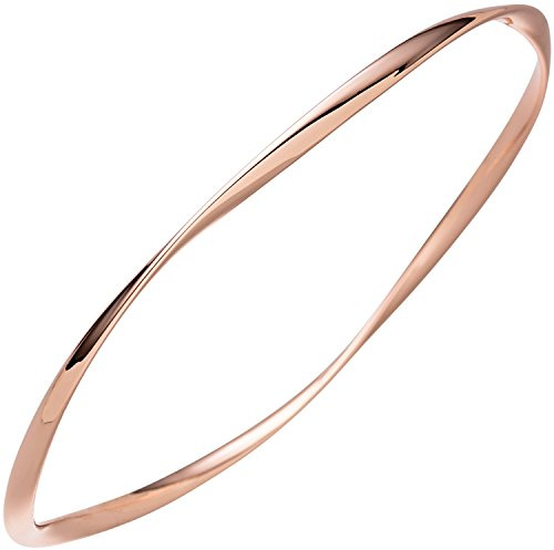 Jobo Damen Herren Armreif aus 925 Sterling Silber rosegold vergoldet 22 cm