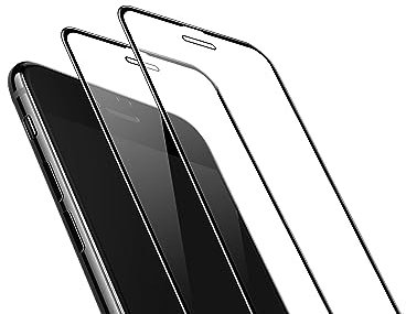 TECHKUN 2 Stück 3D Schutzfolie für Schutz Glas für iPhone 8 Plus / 7 Plus / 6s Plus / 6 Plus (5.5 Zoll) - Schwarz