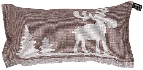 Jokipiin | 1 cuscino da sauna preferito | Design: alce | Dimensioni: 40 x 22 cm, lino e cotone, prodotto in Finlandia (marrone/bianco)