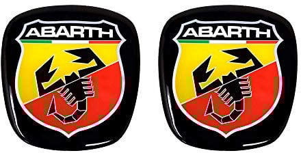 Adesivo 3D Logo Anteriore + Posteriore Scudetto Ufficiale per Fiat 500