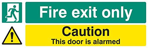 Panneau de signalisation, porte de sortie de secours, avertissement, hauteur extérieure 150 mm, largeur extérieure 450 mm, panneau couleur multiple, panneau légende porte coupe-feu Keep Shet, matériau