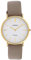 Oozoo Vintage Damenuhr mit Lederband Flach 32 MM Weiß/Taupe C20089