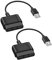 Xahpower 2 Pack PS2 Controller auf USB Adapter Konverterkabel, kompatibel mit Sony PS1/PS2 Controller Gamepad auf PS3/PC Controller