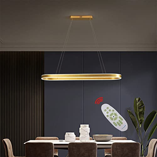 LED Hängeleuchte esstisch Pendelleuchte Metall rustikal dimmbar 60W mit den Fernbedienung pendellampe höhenverstellbar Hängelampe esszimmer Arbeitszimmer Wohnzimmer Küche (L80*B30cm)