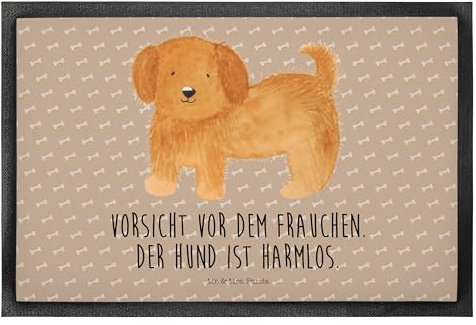 Mr. & Mrs. Panda 40 x 60 cm Fußmatte Hund Flauschig - Geschenk, Hundemotiv, Hundebesitzer, Eingangsteppich, Schmutzfangmatte waschbar, Vierbeiner,
