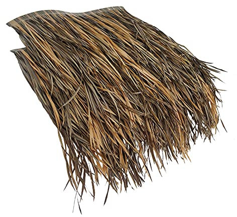 Lqdpdd Simulation Thatch Tile,Palm Canopies Thatched Roof Hot Melt,PE Plastic,Available for 15 Years,for Tiki Bar Garden Hawaii Beach Umbrella Wooden House(Size:10pcs,Color:Fireproof Palm Tree)