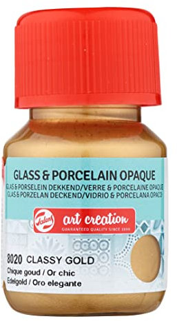 Talens Art Creation Glas & Porzellan Deckende Farbe - 30 ml Classy Gold 8020 - Für Glas, Porzellan & Keramik - Lebendiges DIY Upcycling