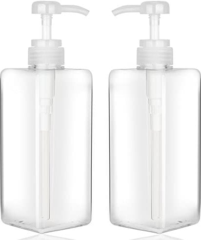 Jansburg Pump, 650 ml, Refillable Plastic Bottle, Empty Soap Dispenser, 650ml-2pcs