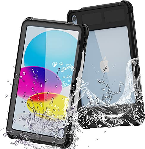 TECHGEAR Poseidon Case iPad 11. / 10. Generation (A16 2025/2022) Hülle wasserdichte - Schlanke Robuste Rüstung Stoßfest, Wasserdicht Hülle mit eingebauter Displayschutzfolie + Ständer & Umhängeband