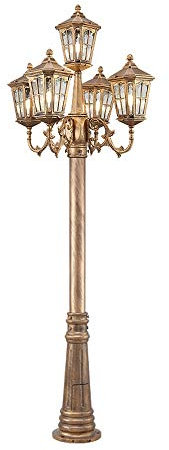 AAOTE Modern European Outdoor 5-heads Street Light Retro Villa Courtyard Community Landscape Post Light IP55 Waterproof High Pole Light Column Pillar Lamp Garden Lawn Patio Light E27 Light Fixture