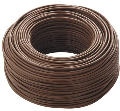 puntoluceled Cavo Elettrico FS17 2,5 mmq 450/750V CPR ex N07V-K Cordina Rame Flessibile - 100 metri - Marrone