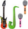 4Pcs Inflatable Guitar Saxophone Microphone Balloons Set Blow Up Guitars Inflatable Musical Instruments Balloons Inflatable Party Props Rock Star Toy for Adult Kids Fancy Dress Accessory Party Decor