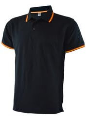 Polo Bandera de España,en Cuello y Mangas y en Aberturas Laterales del bajo. Tejido piqué 65% Poliester 35% algodón 200g