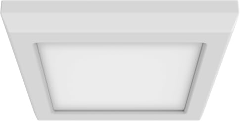 Nuvo Lighting 62/1704 Blink Pro - 9W CCT Selectable LED Square Edge Lit Flush Mount in Utilitarian Style-0.67 Inches Tall and 5 Inches Wide, Finish Color: White