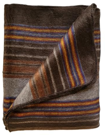 Alpaca Wool Throw Blanket | Warm, Ultra-Soft, 85 x 65 | Breathable, Non-Itchy Blanket-Throw | Hypoallergenic and Beautiful Fabric (Dark Brown)