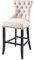 Riess Ambiente Design Barhocker Castle beige schwarz Strukturstoff Holzfüße Chesterfield Barstuhl Tresenhocker Tresenstuhl hoher Stuhl gepolstert Ziersteppung