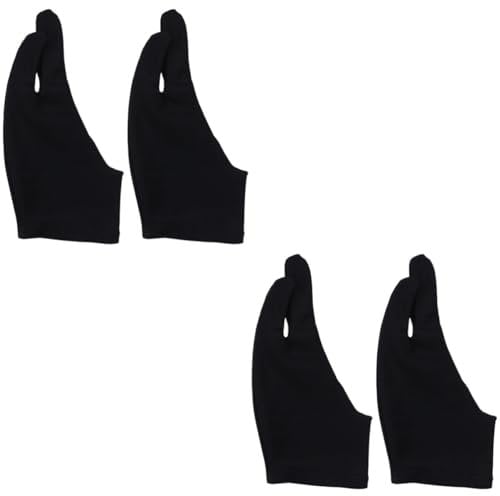 FRCOLOR 4 Pcs Anti-fouling Sketch Gloves Digital Art Glove Pen Display Glove The Gauntlet Anti-fouling Artist Gloves Artist Two Finger Glove Two Finger Curved Gloves Digital Tablet Arc