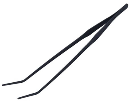 Pinzette curve per acquario, 38 cm, extra lunghe, in acciaio inox, per piante acquatiche, lucertole e tartarughe