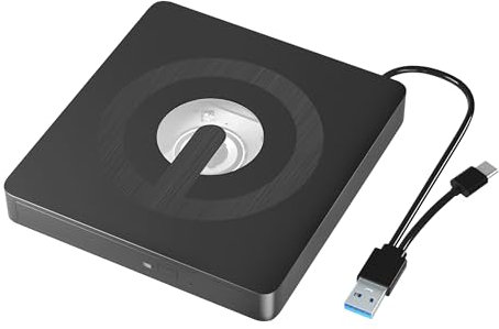 YAODHAOD Lecteur DVD externe portable USB 3.0 Graveur DVD +/-RW ROM Disque optique Graveur DVD Externe pour Ordinateur Portable Bureau PC Mac Windows 11/10/8/7, Mac, Linux OS