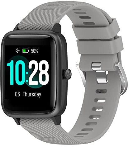 Garmcool 18mm Bracelets Compatible avec Garmin Venu 2S/Venu 3S/Vivoactive 4S/Forerunner 255S Bracelet Gris Sangles Sport Silicone pour Hommes Femmes (Pas de Tracker)