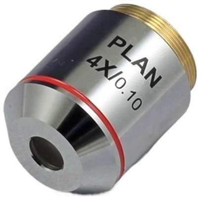 Observación con microscopio Microscopio acromático con lente objetivo 4X 10X 20X 40X 60X 100X(4X)