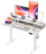 Agilestic Electric Adjustable Height Desk with 2 Drawers, 120 x 60 cm, Stable Sit-Stand Desk with Memory Control, Ergonomic Computer Desk, White