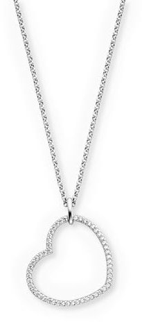 Engelsrufer Kette Herz Shade Silber für Damen aus 925er Sterlingsilber - Zirkonia - Karabinerverschluss - Länge: 42+4+4cm