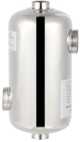 Vigevee Riscaldatore per piscina in acciaio inox, 28 KW, scambiatore di calore per piscina, 150 l/min, flusso d'acqua calda 18 l/min, scambiatore di calore per piscina (28 KW)