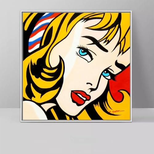 LATAFA Pop Roy Lichtenstein Poster Illustration Malerei Roy Lichtenstein Leinwand Wandkunst Roy Lichtenstein Drucke Home Wall Decor Bild 40x40cm rahmenlos