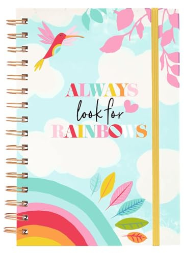 moses. Lovely Planet Notizbuch – fröhliches Spiralbuch mit Regenbogen-Cover, Tagebuch mit 160 punktierten Seiten, Gummiband & Falttasche, nachhaltiges Papier