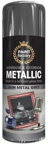 DUAYRA Metallic Gun Metal Grey Spray 400ml | Quick Drying Paints | Long Lasting Aerosol Cans | Non-Cracking Formula | Premium Metallic Gloss Finishing | Interior & Exterior Excellent Coverage | (1)