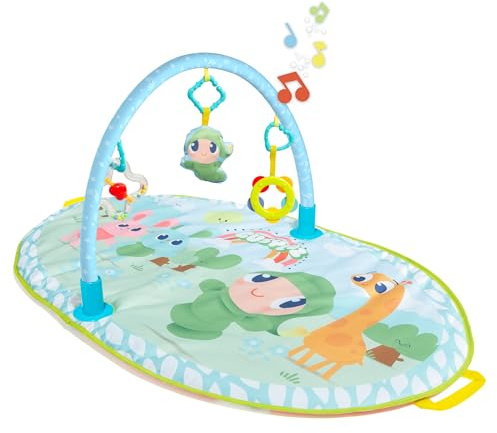 MOLTO Musik-Aktivitäten Baby mit 3 hängenden Spielzeugen – Design Gusy Licht – Bogenaktivitäten zur frühen Stimulation – ab 0 Monaten