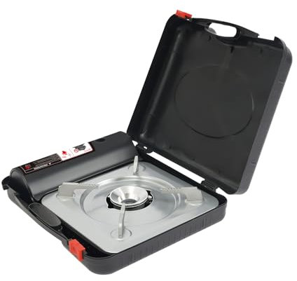 Hornillo de gas butano de 3,5 kw, hornillo de gas para camping, con encendido piezoeléctrico y maletín de transporte, compacto y fácil, perfecto para camping, barbacoa y aventura