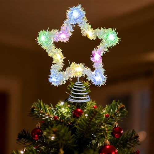 Weihnachtsbaumspitze Christbaumspitze Weihnachtsbaumspitze Stern led Spitze Weihnachtsbaum Weihnachtsstern Beleuchtet Farbenfrohe