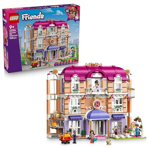 LEGO Friends Grand Hotel di Heartlake City Giocattolo - Modello in Miniatura con 6 Mini Bamboline, 2 Figurine di Animali e Accessori - Regalo di Compleanno per Bambine da 9 Anni in su - 42704