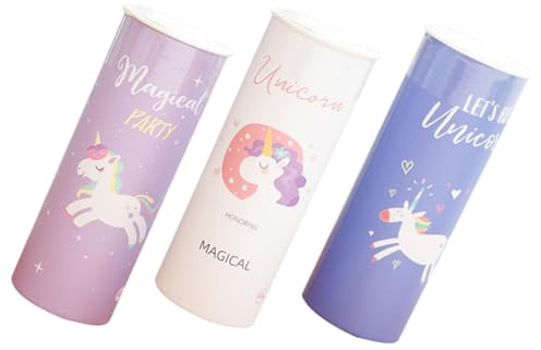 ARTSEWPLY 3 Stück Party Papierservietten mit Einhorn und Automotiv Rund Zellstoff für Auto Zuhause Praktische Taschentuchbox