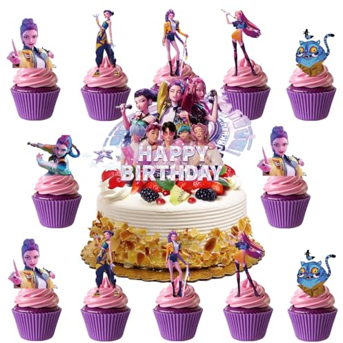 25 Pcs Cartoon Cake Decorations, Cute Happy Birthday Cake Toppers, Perfect for Theme Parties, Birthday Celebrations, and Holiday Festivities