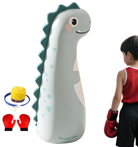 Gungtj Aufblasbarer Boxsack – aufblasbarer Boxball, 119 cm, mit Handschuhen und Pumpe, Boxsack für Training zu Hause, Sport und Unterhaltung