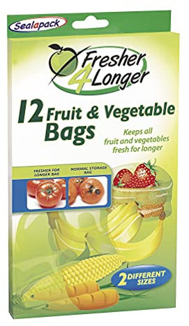 12 Fruit & Vegetable Bags - Fresher 4 Longer - 2 Different Sizes