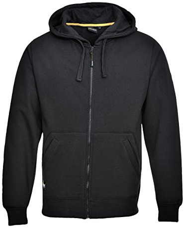 Portwest KS31 Sweatshirt Polyester Gerippte Strickbündchen Langarm Business | Schwarz, S, UPF 40+, Baumwolle, Jersey Gefütterte Kapuze, 2 Großzügige Taschen, Maschinenwaschbar
