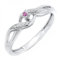 Dazzlingrock Collection Verlobungsring, rund, rosa Saphir und weißer Diamant, gekreuzter Wirbel, Sterling-Silber, Sterling Silber, Saphir