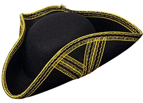Dress Up America Deluxe Tricorne Hut für Erwachsene, Schwarz