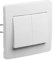 DEBFLEX - DIAM2 - Double Two-Way Switch - Wall Switch with Finish Plate - Aesthetic Design - Easy to Install - Recessed Installation - White - 85 x 82 x 37 mm