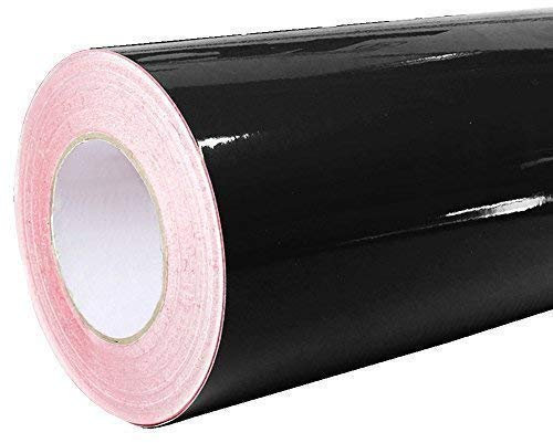 4,75€/m² Rapid Teck Glanz Folie - 070 Schwarz - Klebefolie - 5m x 63cm - Plotterfolie- Folie Selbstklebend - Auch als Moebelfolie - Klebefolie
