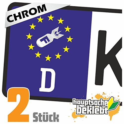 hauptsachebeklebt KIWISTAR - 2X Kennzeichenaufkleber - F Bomb - Drop - Fuck - Kennzeichen Aufkleber Sticker Nummernschild - in 15 Farben