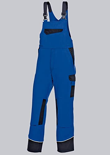 BP 1608-559-13-52s Latzhose, Stretch-Hosenträger mit Clipbefestigungen, 245,00 g/m² Stoffmischung, königsblau/schwarz, 52s