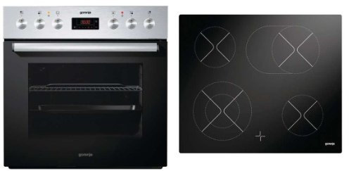 Gorenje dehm de bc6306zx620 encastrable-Combinaison/A/Plaque de cuisson Cuisinière : Céramique/de verre 2 Compartiment auszüge télescopique/intégré Système de nettoyage : hydrolyse – Aqua Clean/Inox