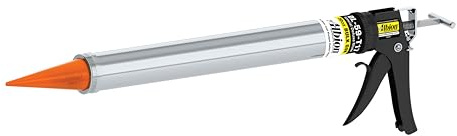 Albion Engineering Company DL-59-T17 Professional Line Special Deluxe Manuelle Bulk Kartuschenpistole mit Metalldüse, Metalladapter und 3 orangefarbenen Kegeldüsen, 850 ml