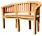 ALEOS. Teak Bananenbank Gartenbank Parkbank Sitzbank 2-Sitzer Bank 120cm Holz sehr robust COCO120