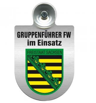 Einsatzschild incl. Saugnapf - Gruppenführer Feuerwehr im Einsatz - 309750 - incl. Regionen nach Wahl Farbe Region Hessen